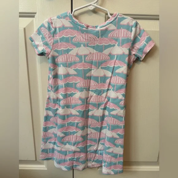 The Beaufort Bonnet Company Pink and Blue Umbrella Pattern Dress - Picture 2 of 4